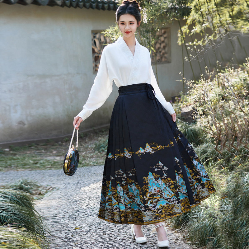 汉馥2025年春夏新款马面裙新中式短裙女小个子成人汉服套装半身裙,淘宝优惠券,粉丝福利购,淘宝优惠卷