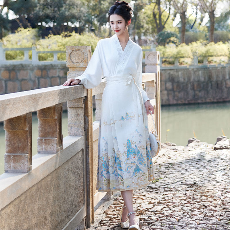 汉馥2025年春夏新款马面裙新中式短裙女小个子成人汉服套装半身裙,淘宝优惠券,粉丝福利购,淘宝优惠卷