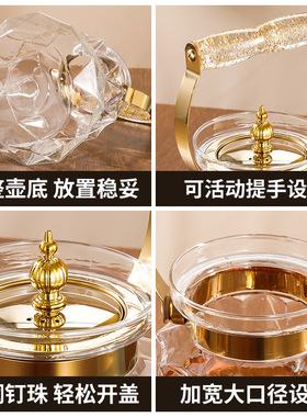 空盒子高端玻璃咖啡壶 多样容量 独特纹理搭配精致镀金过滤网