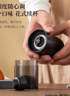 空盒子手摇咖啡研磨机粗细可调陶瓷磨芯家用便携式咖啡磨豆机磨粉