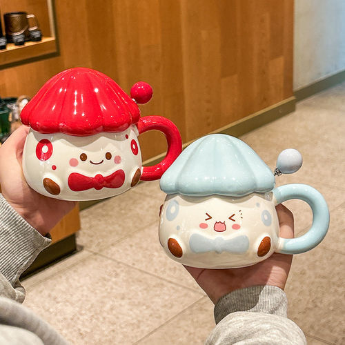 Send a cartoon mushroom ceramic cup as a birthday gift to your best friend and a practical couple's souvenir gift box a - 图2