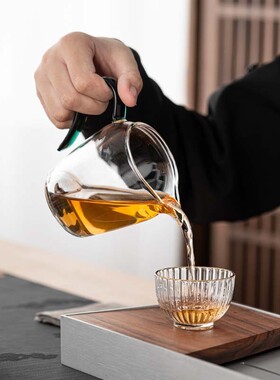 空盒子玻璃公道杯红茶茶海加厚杯底功夫茶具茶道配件分茶冲茶器创