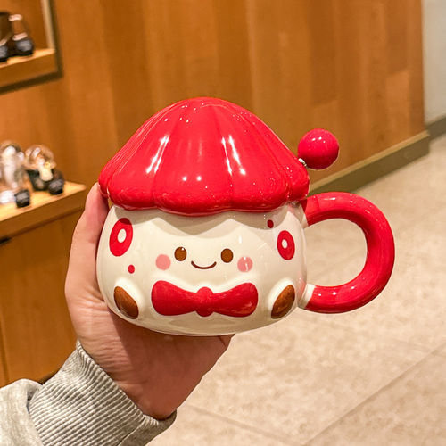 Send a cartoon mushroom ceramic cup as a birthday gift to your best friend and a practical couple's souvenir gift box a - 图3