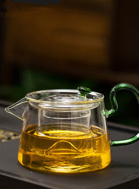 空盒子彩把玻璃花茶壶可电陶炉普洱煮茶器高硼硅玻璃带过滤内胆泡