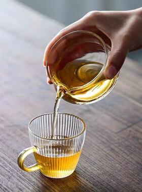 空盒子冰纹聚宝盆公道杯耐高温玻璃茶具功夫茶道配件分茶器茶海无