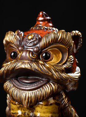 Spatio中式陶瓷醒狮桌面摆件送礼