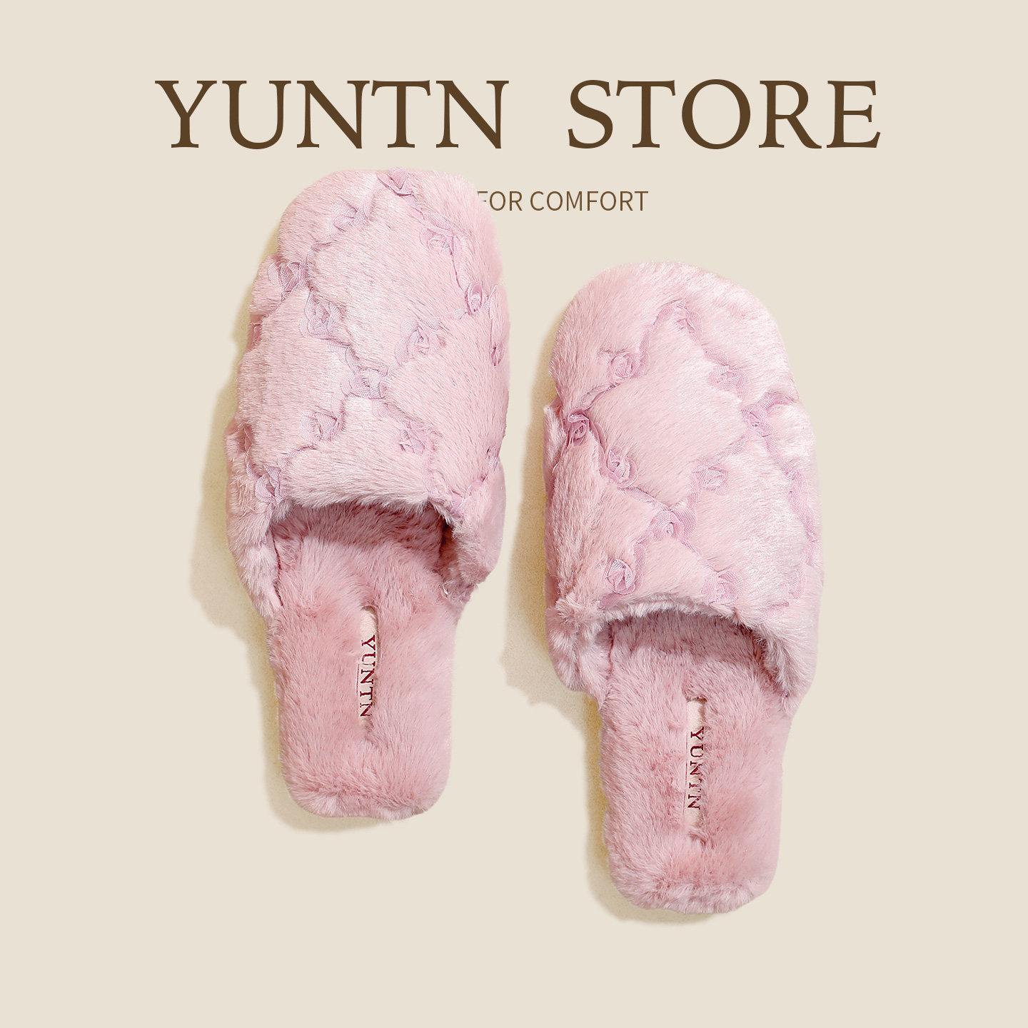 云团冬季新品高颜值仿兔毛撸猫感毛毛加绒保暖棉拖鞋女防滑居家鞋,淘宝优惠券,粉丝福利购,淘宝优惠卷