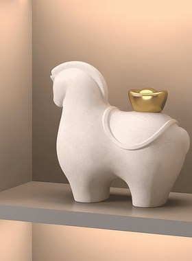 马上有钱客厅树脂摆件 电视柜酒柜装饰品 办公室乔迁礼物马2530