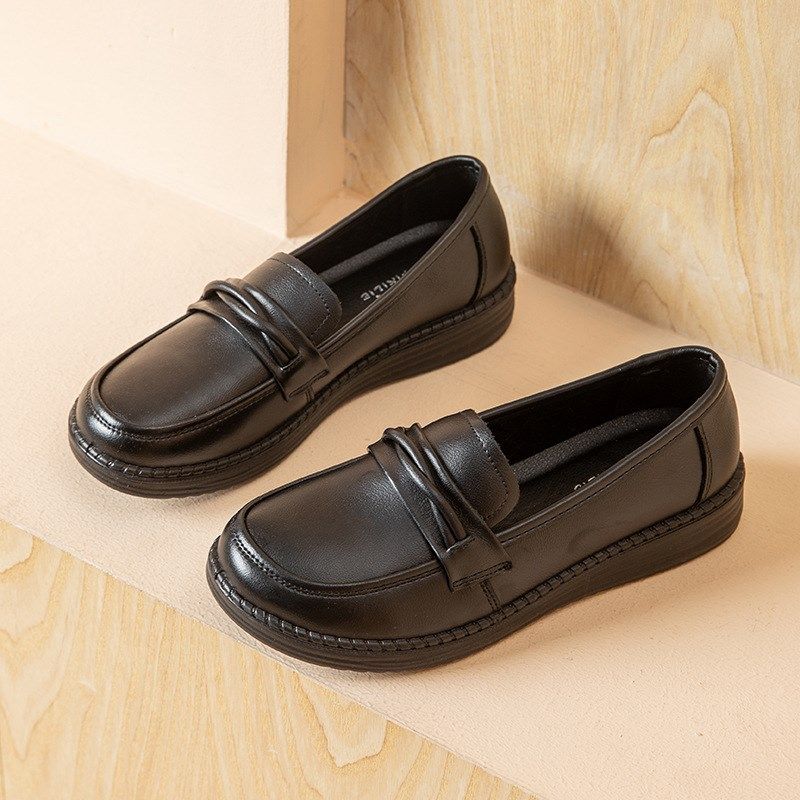 真皮老太太单鞋软底舒适不累脚老年妇女单鞋无鞋带皮鞋老妈豆豆鞋,淘宝优惠券,粉丝福利购,淘宝优惠卷