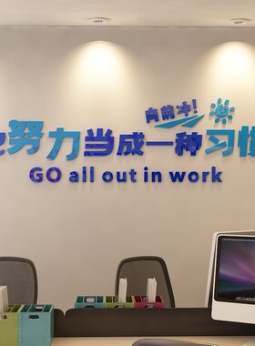 高三教室班级装饰励志墙贴画公司企业文化墙布置标语3d立体办公室