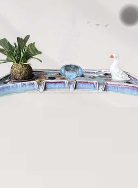 流水摆件循环水系统古法养鱼缸过滤造景搭配石槽瓦缸水池庭院配件