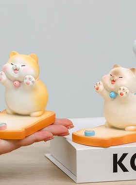 手机支架正版猫咪办公桌装饰摆件新款平板支架女神节礼物网红