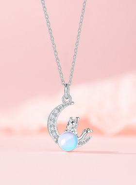 原创设计抱月龙项链女小众设计感龙年元旦本命年不锈钢锁骨