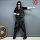 ໂສ້ງ Harem pants floral camouflage vest denim suit