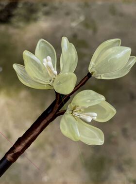 原创琉璃故宫蓝花汉服木棍发簪素雅旗袍挽发仙气古装古风头饰
