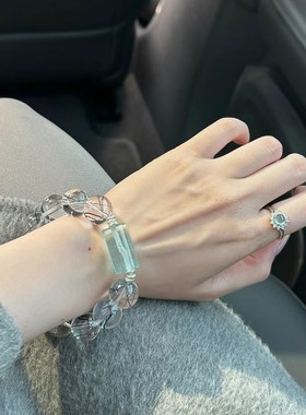 天然白水晶串珠手链精致轻奢高级感小众设计清冷感2024新款手饰女