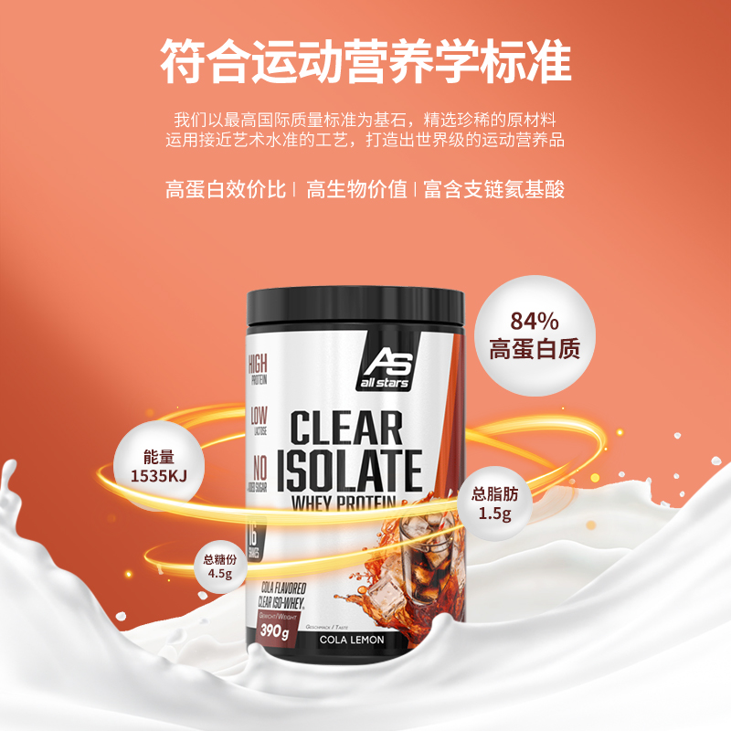 ALLSTARS蛋白粉纯分离乳清增肌塑形运动健身天然分离蛋白质营养粉 - 图2