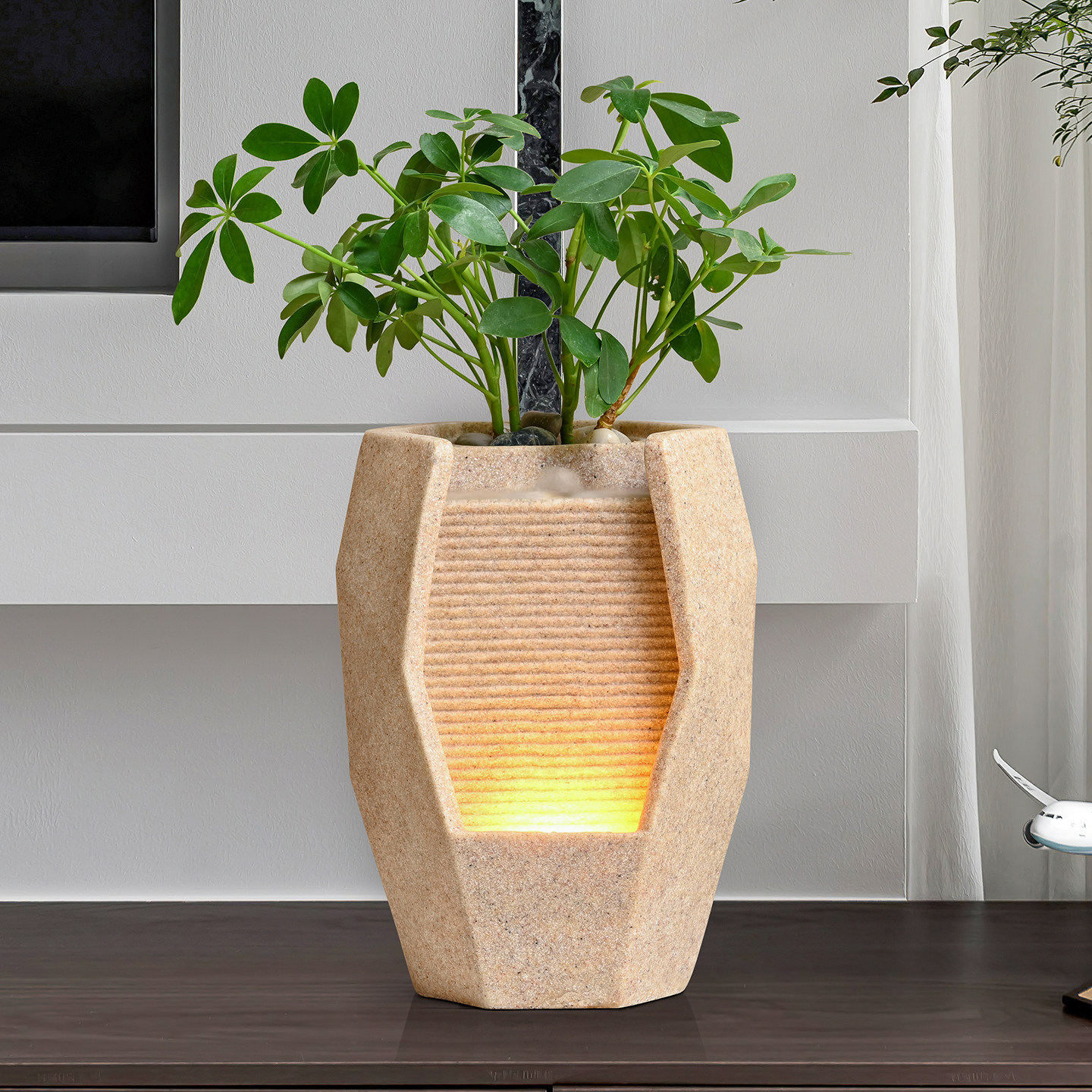 现代简约循环流水摆件轻奢家居装饰品客厅办公室桌面招财风水摆件,淘宝优惠券,粉丝福利购,淘宝优惠卷