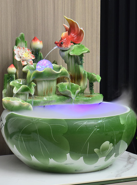 景德镇手工陶瓷流水摆件