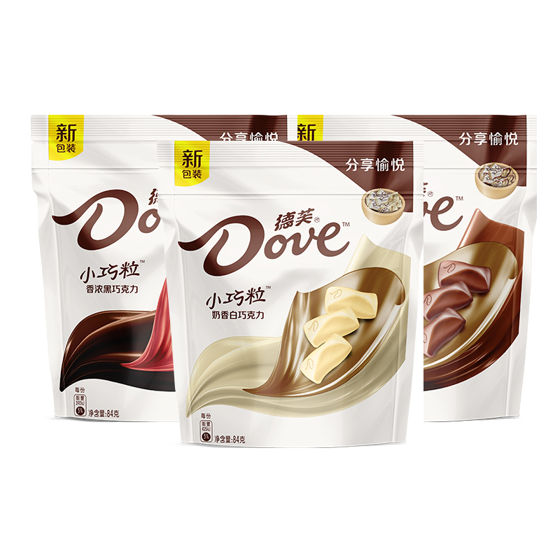 Dove/德芙小巧粒巧克力84g袋装白巧克力办公室零食充饥黑巧克力 - 图3