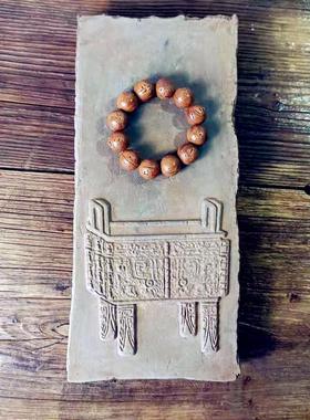 中式覆古汉砖老青砖金砖雕刻青铜鼎器文房家居摆件研学传拓片制作