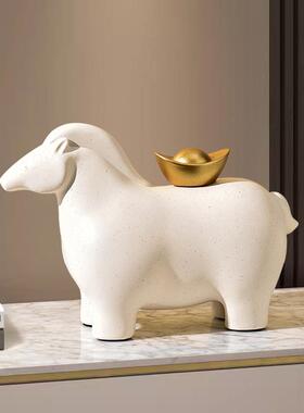 马上有钱摆件新中式客厅电视柜酒柜办公室桌面装饰品开业乔迁礼物