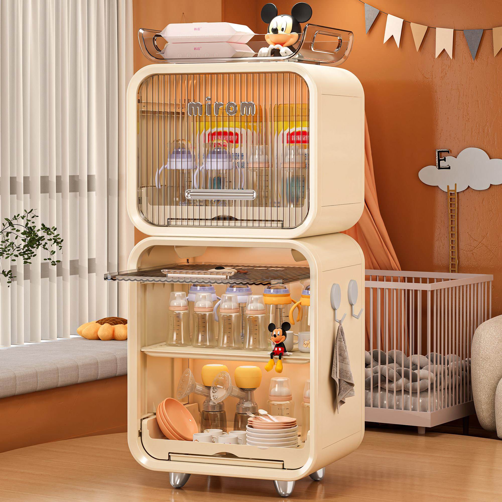 奶瓶收纳柜杯子水杯宝宝辅食工具防尘沥水晾干置物架婴儿餐具盒箱,淘宝优惠券,粉丝福利购,淘宝优惠卷