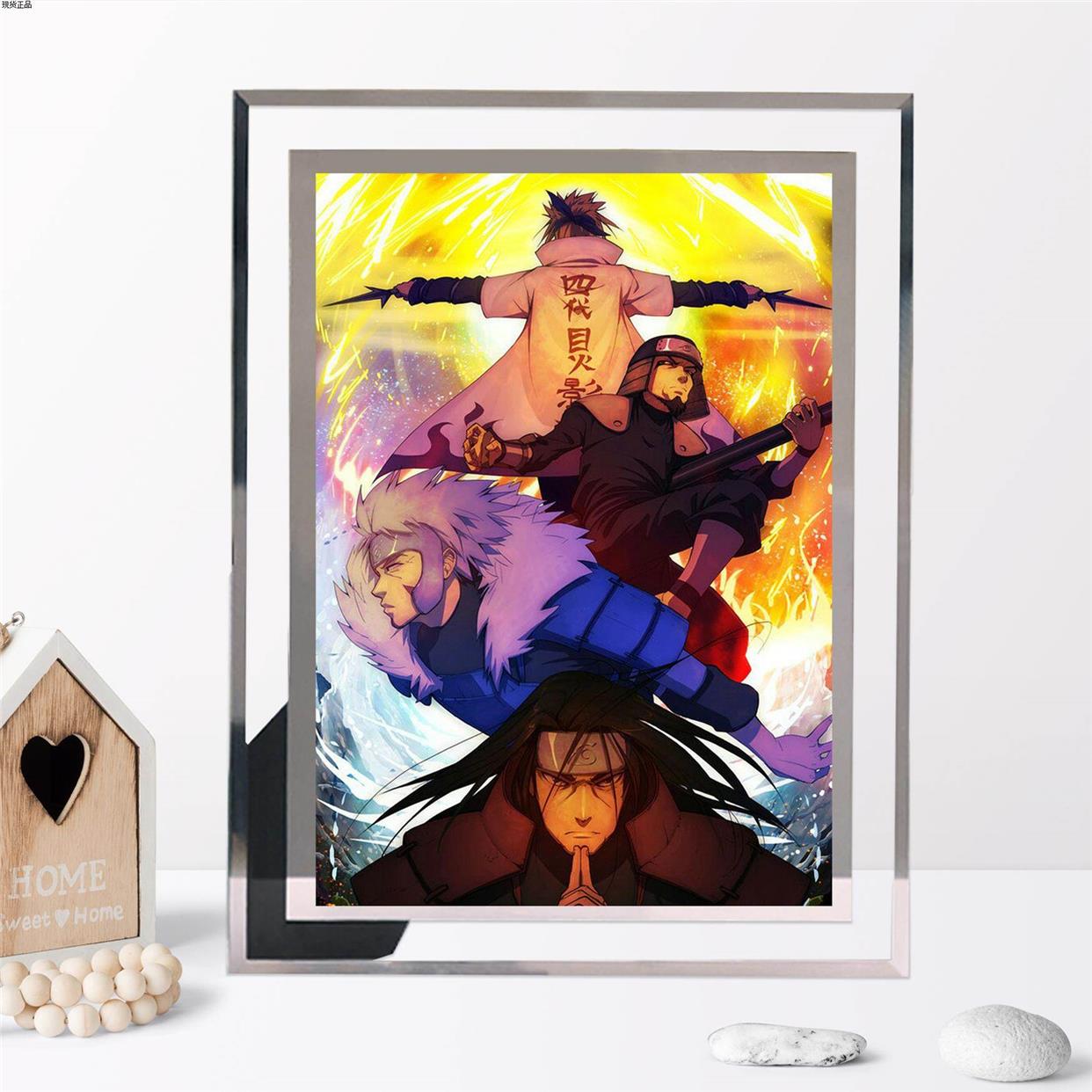 Naruto hanging pictures surrounding picture frame standing c - 图0