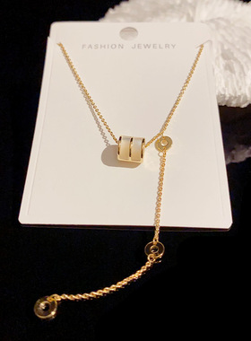 韩式时尚气质贝壳滚轮项链女小众设计感百搭颈链独特设计感锁骨链