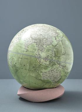 粉色云环水泥底座宏微地球仪客厅书房桌面装饰摆饰乔迁生日送礼