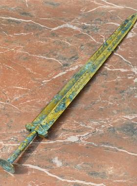 仿古青铜器鎏金战国越王勾践剑古代兵器家居摆件古玩收藏工艺品