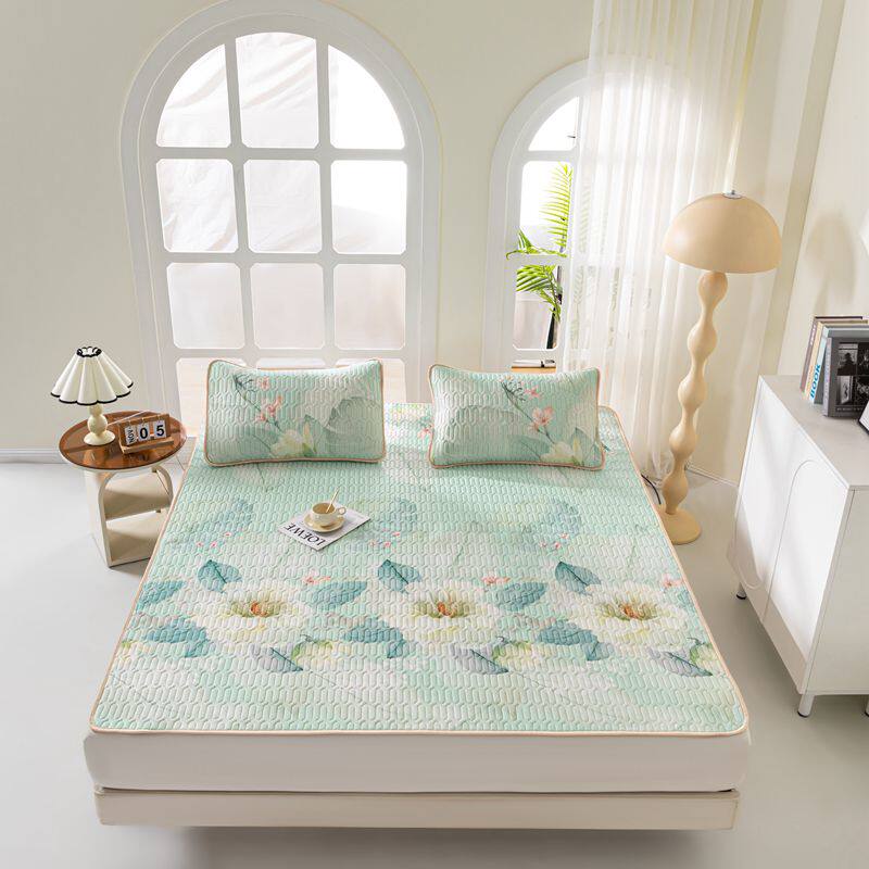 mm新款加厚天然乳胶凉席三件套床笠款乳胶凉席平铺款