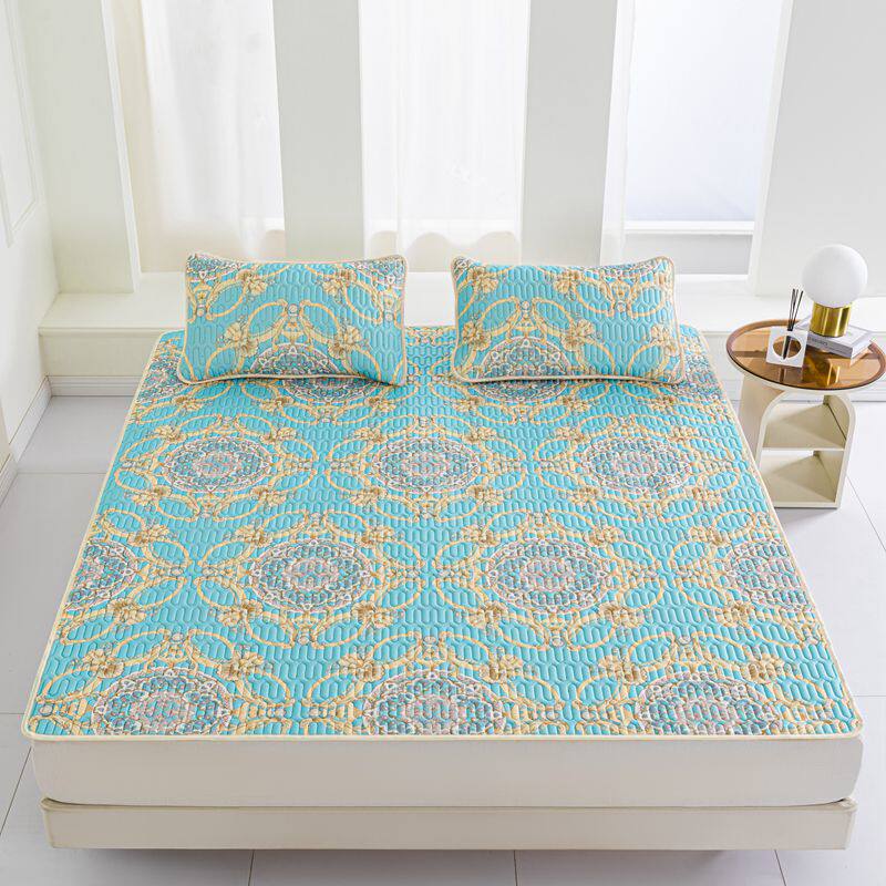 mm新款加厚天然乳胶凉席三件套床笠款乳胶凉席平铺款