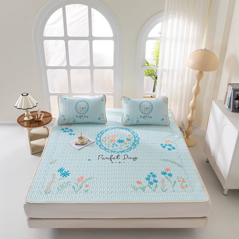 mm新款加厚天然乳胶凉席三件套床笠款乳胶凉席平铺款