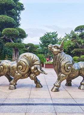 户外大牛玻璃钢园林景观雕塑摆件庭院商场售楼处美陈卡通装饰小品