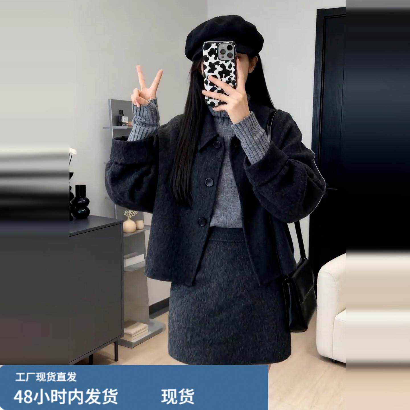 巨好看西装毛呢连衣裙子女装秋冬季2025新款韩系穿搭一整套装短裙,淘宝优惠券,粉丝福利购,淘宝优惠卷