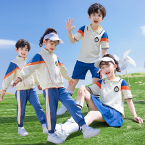 Elementary School Uniforms Spring Autumn Shipments of Three sets of Kindergarten Gardeners Summer clothes 1st grade children Banfu Yinglun Wind