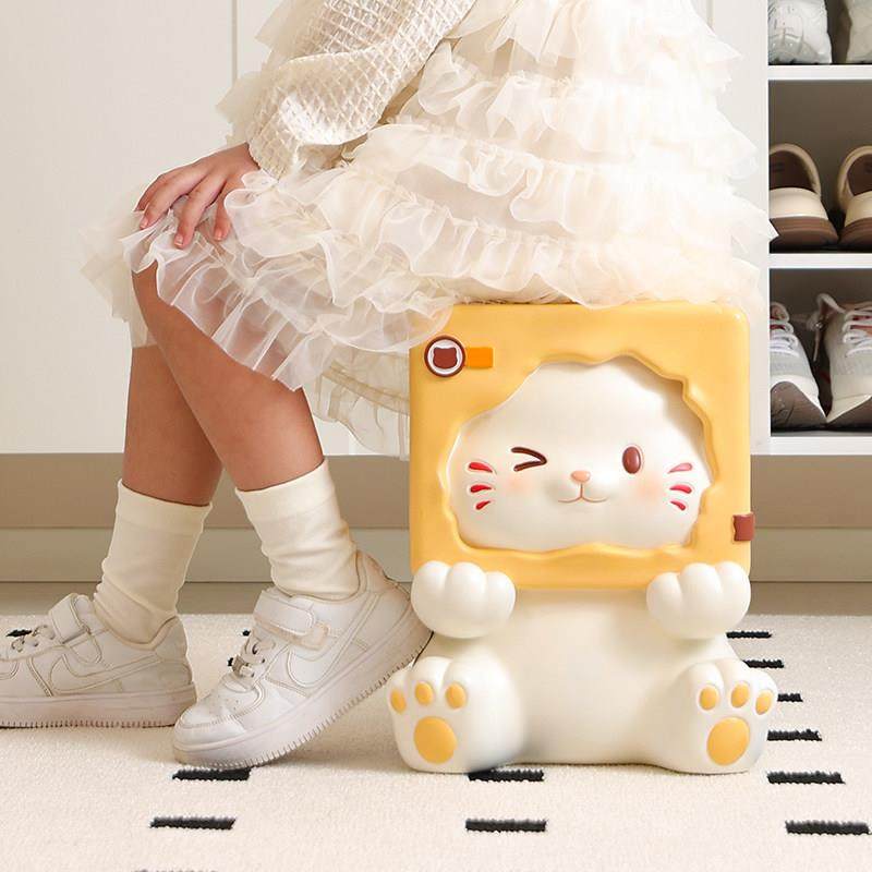 创意可爱小猫换鞋凳入户门玄关摆件新家的100个快递乔迁新居礼物,淘宝优惠券,粉丝福利购,淘宝优惠卷