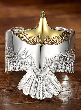 钻石之乡河南商丘wish新品高桥戒指老鹰羽毛戒指霸气老鹰戒a0069