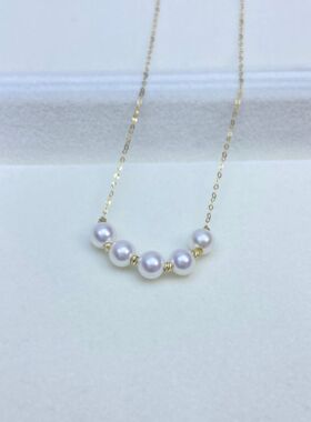 天然淡水珍珠正圆基本无暇项链女锁骨颈链高级简约S925银万a2841