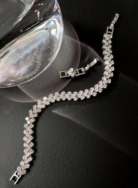 钻石之乡河南钻石商丘钻石罗马满钻手链白金米奇手链同款明a2509