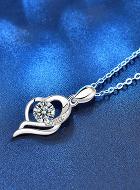 钻石之乡河南商丘钻石925纯银天使之翼项链女ins风气质吊坠a2562