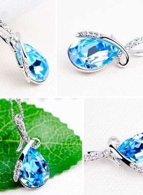 钻石之乡河南商丘饰品 韩版饰品镀银项链 水滴形天使泪吊坠 a2919