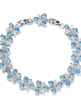 钻石之乡河南商丘人工钻石禁拍轻奢彩虹花朵手链女生小众百a2491