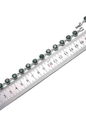 钻石之乡河南商丘人工钻石禁拍圆形彩宝镶嵌手饰水晶手链女a2505