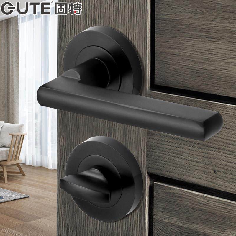 固特隐形门锁现代简约卧室室内静音分体锁家用通用型黑色球形门锁,淘宝优惠券,粉丝福利购,淘宝优惠卷