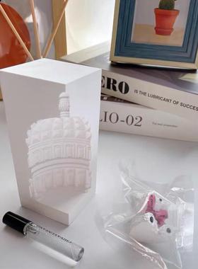 【丁言】水泥建筑模型摆件北欧创意家居装饰桌面玄关客厅酒柜摆设