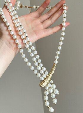 珍珠项链轻奢法式小众设计感不