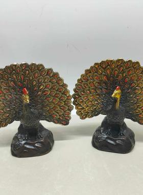 纯铜孔雀开屏摆件仿古孔雀开屏家居装饰结婚礼物荣华富贵孔雀纳福