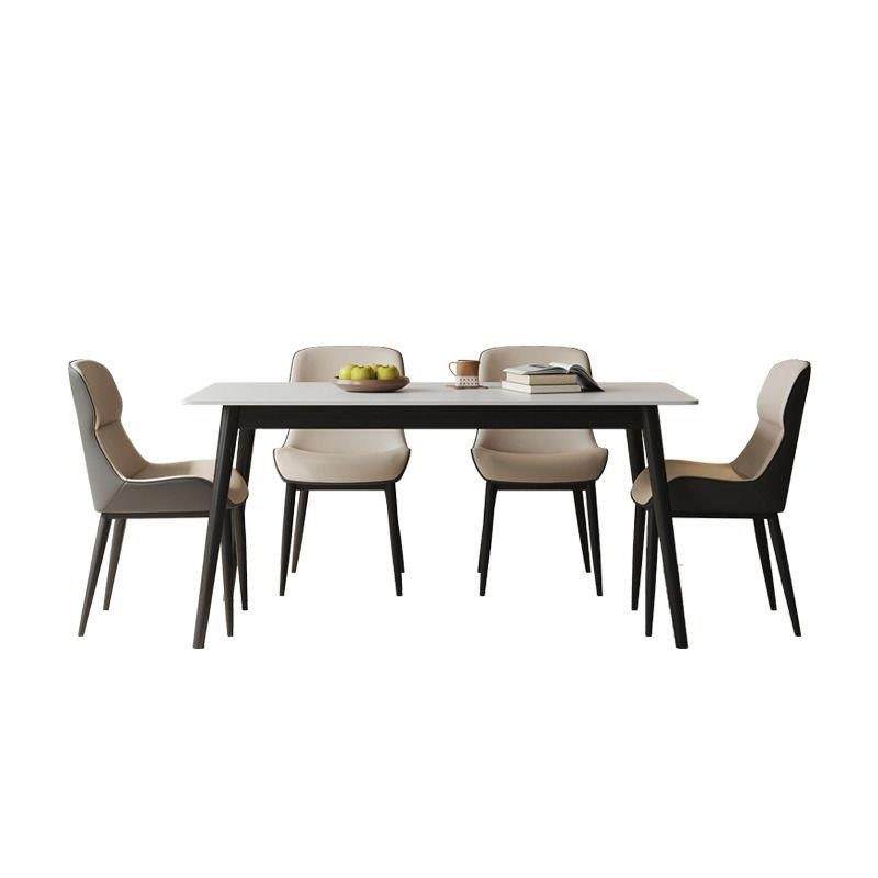 极简岩板餐桌椅组合成套意式轻奢加厚框架纯白岩板小户型家用饭桌,淘宝优惠券,粉丝福利购,淘宝优惠卷